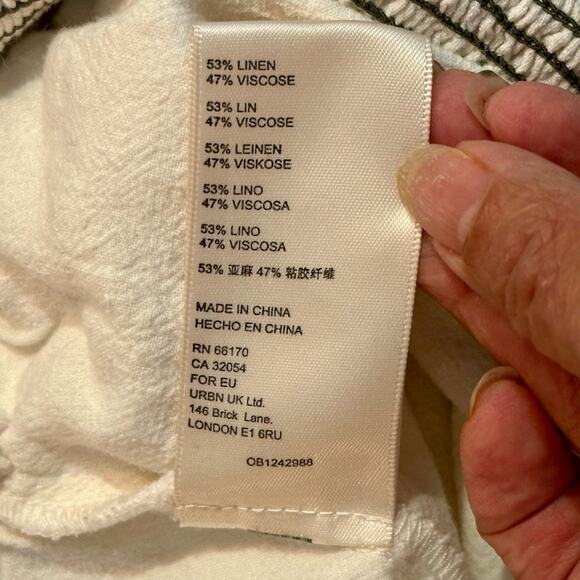 Free People Sienna Smocked Jumpsuit size S, tie back, missing belt, off white - Picture 13 of 15